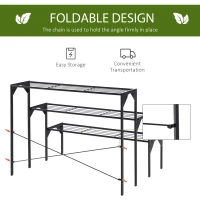 Outsunny Outdoor Plant Stand, 3 Tier Flower Stand, Metal Plant Shelf for Indoor Home & Outdoor Patio Balcony Yard Use(m-5)