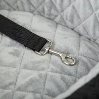 PawHut Dog Car Seat, Dog Booster Car Seat Washable with Adjustable Safety Leash, Storage Pockets for Small Under 10kg, Grey(m-10)