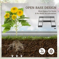 Outsunny Steel Raised Garden Bed, Set of 5 Large Box Planters for Outdoor Plants Vegetables Flowers Herbs, 8x8x1ft, Grey(m-5)