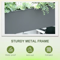 Outsunny 43" x 17" x 32" Raised Garden Bed Elevated with Wheels, Metal Elevated Planter Box with Bottom Shelf for Storing Tools & Water Drainage Hole, Grey(m-14)