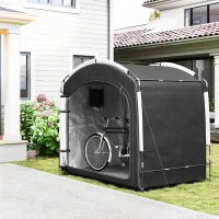 Outsunny Bike Storage Shed Tent, Portable and Waterproof with 210D Oxford Fabric and Carry Bag for 3-4 Bicycles, Black(m-1)