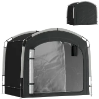 Outsunny Bike Storage Shed Tent, Portable and Waterproof with 210D Oxford Fabric and Carry Bag for 3-4 Bicycles, Black(m-9)