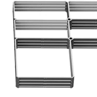 Outsunny Steel Raised Garden Bed, Set of 5 Large Box Planters for Outdoor Plants Vegetables Flowers Herbs, 8x8x1ft, Grey(m-9)