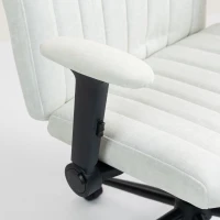 HOMCOM Criss Cross Chair with Flip-up Armrests, Wheels, Wide Office Chair with Adjustable Height, Tilting, Cream White(m-11)