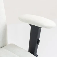 HOMCOM Criss Cross Chair with Flip-up Armrests, Wheels, Wide Office Chair with Adjustable Height, Tilting, Cream White(m-10)