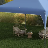 Outsunny 10'x10' Pop Up Canopy, Easy Set Up Party Tent with 2 Tier Vented Roof and Carrying Bag for Outdoor, Garden, Camping, Blue(m-10)