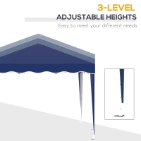 Outsunny 10' x 10' Pop Up Canopy Tent with Sand Bags, Instant Shelter with Adjustable Height and Carry Bag, Garden Outdoor Party Tent, Blue(m-7)