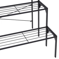Outsunny Outdoor Plant Stand, 3 Tier Flower Stand, Metal Plant Shelf for Indoor Home & Outdoor Patio Balcony Yard Use(m-9)