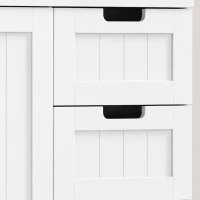 HOMCOM Floor Bathroom Storage Cabinet, Tall Bathroom Cabinet with Adjustable Shelves, for Kitchen, Living Room, White(m-12)