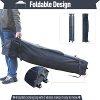Outsunny 10' x 15' Pop Up Canopy Gazebo with 3-Level Adjustable Height, Wheeled Roller Bag, UV Fighting Roof, Grey(m-6)