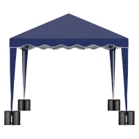 Outsunny 10' x 10' Pop Up Canopy Tent with Sand Bags, Instant Shelter with Adjustable Height and Carry Bag, Garden Outdoor Party Tent, Blue(m-10)