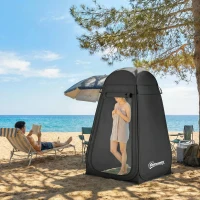 Outsunny Pop Up Shower Tent, Portable Privacy Room for Outdoor Changing, Dressing, Fishing Storage with Carrying Bag, Black(m-1)