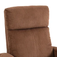 HOMCOM Corduroy Home Theater Seating, Push Back Recliner Chair with Padded Seat for Living Room, Brown(m-10)
