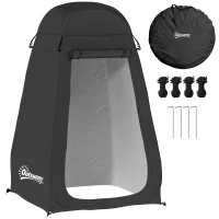 Outsunny Pop Up Shower Tent, Portable Privacy Room for Outdoor Changing, Dressing, Fishing Storage with Carrying Bag, Black(m-9)