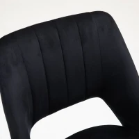 Vinsetto Mid Back Office Chair Velvet Fabric Swivel Scallop Shape Computer Desk Chair, Black(m-11)