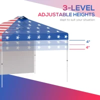 Outsunny 10' x 10' Pop-Up Canopy Tent with 1 Removable Sidewall, Commercial Instant Sun Shelter, Tents for Parties with Wheeled Carry Bag for Outdoor, Garden, Patio, Multicolored(m-4)