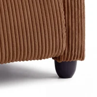 HOMCOM Corduroy Home Theater Seating, Push Back Recliner Chair with Padded Seat for Living Room, Brown(m-12)