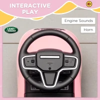 Qaba Licensed Land Rover Ride on Push Car with Anti-Tip Device, Under-Seat Storage, Horn, Engine Sounds for 18-36 M, Pink(m-5)