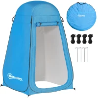 Outsunny Pop Up Shower Tent, Portable Privacy Room for Outdoor Changing, Dressing, Fishing Storage with Carrying Bag, Blue(m-9)