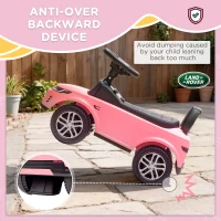 Qaba Licensed Land Rover Ride on Push Car with Anti-Tip Device, Under-Seat Storage, Horn, Engine Sounds for 18-36 M, Pink(m-6)