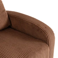 HOMCOM Corduroy Home Theater Seating, Push Back Recliner Chair with Padded Seat for Living Room, Brown(m-9)