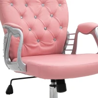 Vinsetto Office Chair, Computer Desk Chair with Adjustable Height and Tufted Back, Pink(m-9)