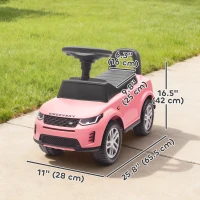 Qaba Licensed Land Rover Ride on Push Car with Anti-Tip Device, Under-Seat Storage, Horn, Engine Sounds for 18-36 M, Pink(m-3)