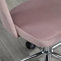 Vinsetto Mid Back Office Chair Velvet Fabric Swivel Scallop Shape Computer Desk Chair, Pink(m-10)