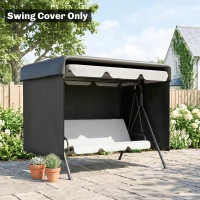 Outsunny 3-Seater Patio Swing Cover, Outdoor Garden Furniture Protection, 85" x 61" x 59", Black(m-1)