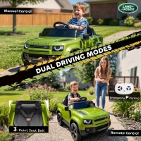 Qaba 12V Ride on Car Licensed Land Rover with Remote, Suspension, Slow Start, 3 Speeds, Lights, Music, Horn for 3-5, Green(m-7)