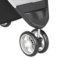 PawHut 3 Wheels Foldable Dog Stroller with Storage Basket, Adjustable Canopy, Cupholder for Miniature and Small Dogs, Grey(m-9)