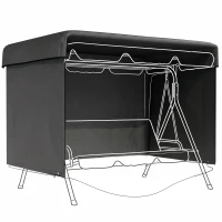 Outsunny 3-Seater Patio Swing Cover, Outdoor Garden Furniture Protection, 85" x 61" x 59", Black(m-11)