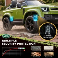Qaba 12V Ride on Car Licensed Land Rover with Remote, Suspension, Slow Start, 3 Speeds, Lights, Music, Horn for 3-5, Green(m-5)