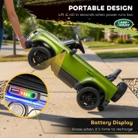 Qaba 12V Ride on Car Licensed Land Rover with Remote, Suspension, Slow Start, 3 Speeds, Lights, Music, Horn for 3-5, Green(m-6)