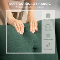 HOMCOM Sectional Sofa with Changeable Chaise Lounge, 3 Seat L-Shaped Sofa, Upholstered Couch for Small Space, Dark Green(m-6)