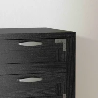 HOMCOM Lateral Filing Cabinet, Farmhouse File Cabinet with 4 Drawers, Fit Letter/A4/Legal Hanging Files, Black Wood Grain(m-11)