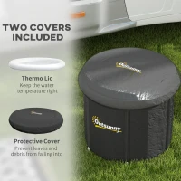 Outsunny Cold Plunge Tub, Portable Ice Bath Cold Water Therapy Tub with Thermo Lid, for Athletes Recovery, Black(m-4)