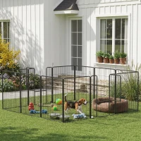 PawHut Dog Pen with Gate, 12 Panels Puppy Playpen, Dog Fence, 39"H(m-8)