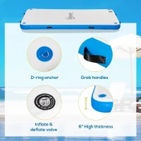 Outsunny 8' x 5' Inflatable Floating Dock, Up to 5 People, Blue(m-4)