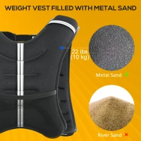 Soozier 22 lbs Weighted Vest, Weight Vest with adjustable Straps, Convenient Pocket and Reflective Strips, Fit for Men Women(m-5)