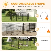 PawHut Dog Pen with Gate, 12 Panels Puppy Playpen, Dog Fence, 39"H(m-4)