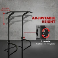 Soozier Power Tower Dip Station Pull Up Bar, Multi-Function Push Up Equipment with Adjustable Height for Home Gym Strength Training Workout Fitness, Black(m-5)