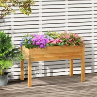 Outsunny 48" x 24" Raised Garden Bed Elevated Wooden Planter Box for Backyard, Patio, Balcony(m-4)