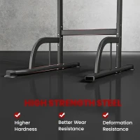Soozier Power Tower Dip Station Pull Up Bar, Multi-Function Push Up Equipment with Adjustable Height for Home Gym Strength Training Workout Fitness, Black(m-6)