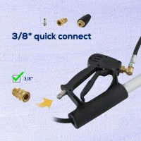 Outsunny Pressure Washer Extension Wand, 18ft High Power Telescoping Pressure Washer Wand with 3/8 Inch Quick Connection, 2 Spray Nozzle Tips, 2 Wand Pivoting Couplers, Support Belt, 4000 PSI(m-7)