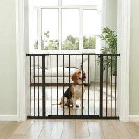 PawHut Pressure Fit Dog Gate Pet Barrier for stairs doorway, 29.9''- 42.1'' Width Black(m-9)
