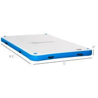 Outsunny 8' x 5' Inflatable Floating Dock, Up to 5 People, Blue(m-3)