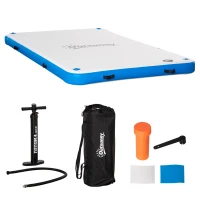 Outsunny 8' x 5' Inflatable Floating Dock, Up to 5 People, Blue(m-1)