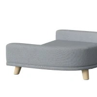 PawHut Dog Sofa for Large Dogs with Washable Cover, Anti-slip Foot Pads, Grey(m-10)