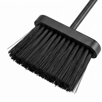 Outsunny Fireplace Tools Set 5 Pieces Metal Fire Place Kit with Brush, Shovel, Poker, A Pair of Tongs, Stand, Black(m-11)